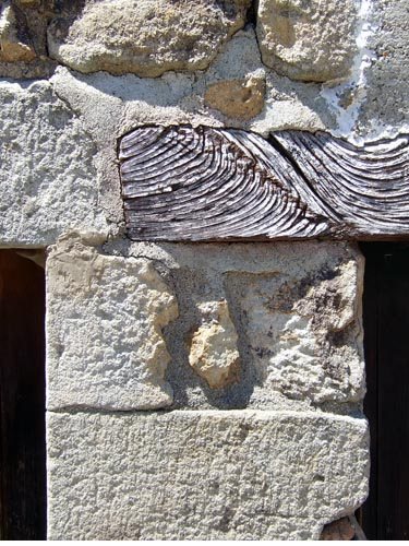 Naturstein-Detail des Hauses